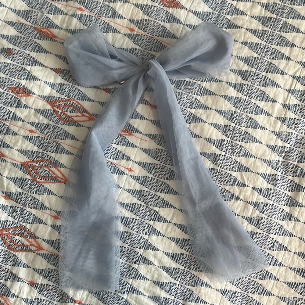 Elegant Baby Blue Sheer Bow Hair Accessory